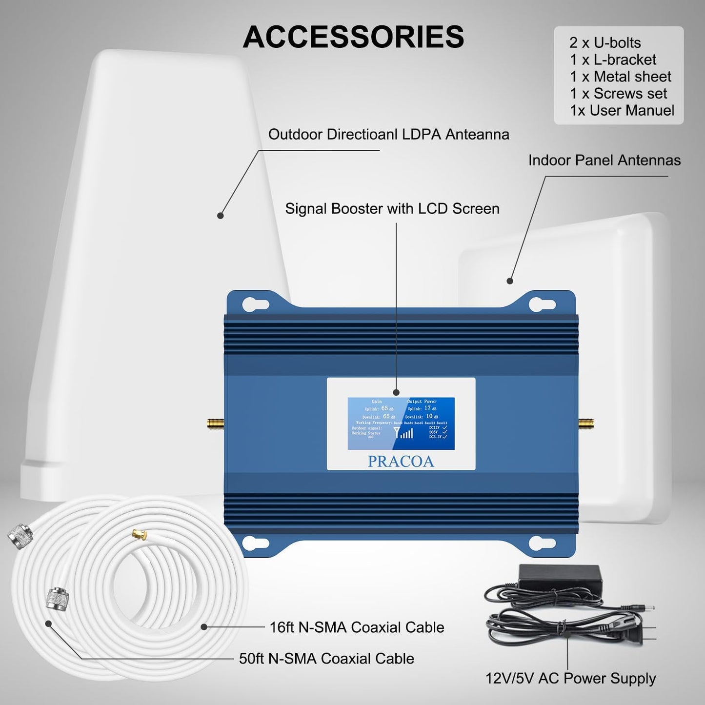 Verizon Cell Phone Signal Booster T Mobile Cell Booster AT&T Cell Signal Booster 5G 4G LTE 3G Cricket US Cellular Sprint Verizon Cell Phone Booster for All US Carriers for Band 2/4/5/12/13/17/25/66
