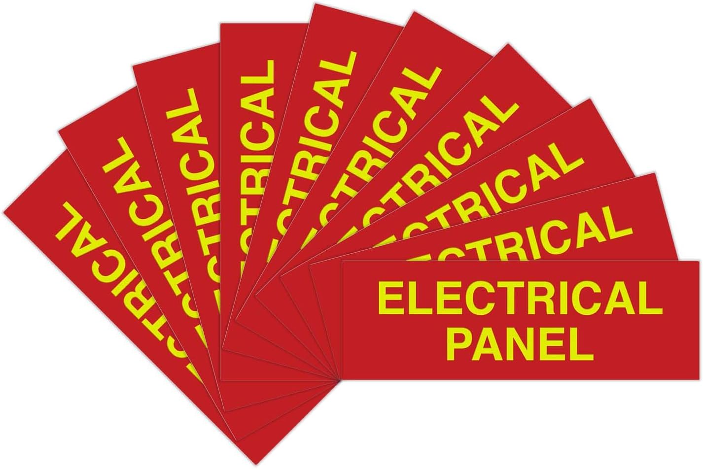 All Quality Basic Electrical Panel Sign - Fire Regulation Safety Compliance Sign - Red/Yellow - Medium (10 Pack)
