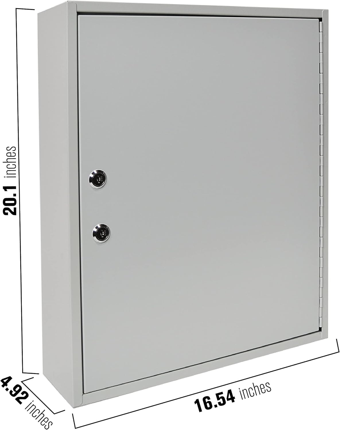 BankSupplies STEELMASTER 200 Key Cabinet - Dual Lock Control Key Box - Welded 22 Gauge Steel Construction - Scratch Resistant - Write-On Key Tags for Easy Identification