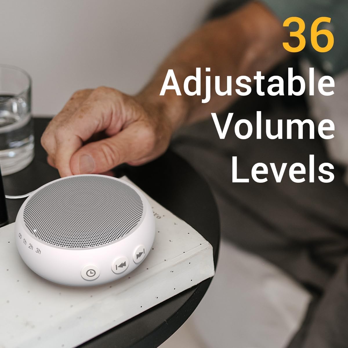 SoundMe Sound Machine with 30 Soothing Natural Sounds 36 Volume Portable Travel White Noise Machine for Sleeping Brown Noise Machine for Baby Kids Adults Noise Canceling Machine for Office Privacy