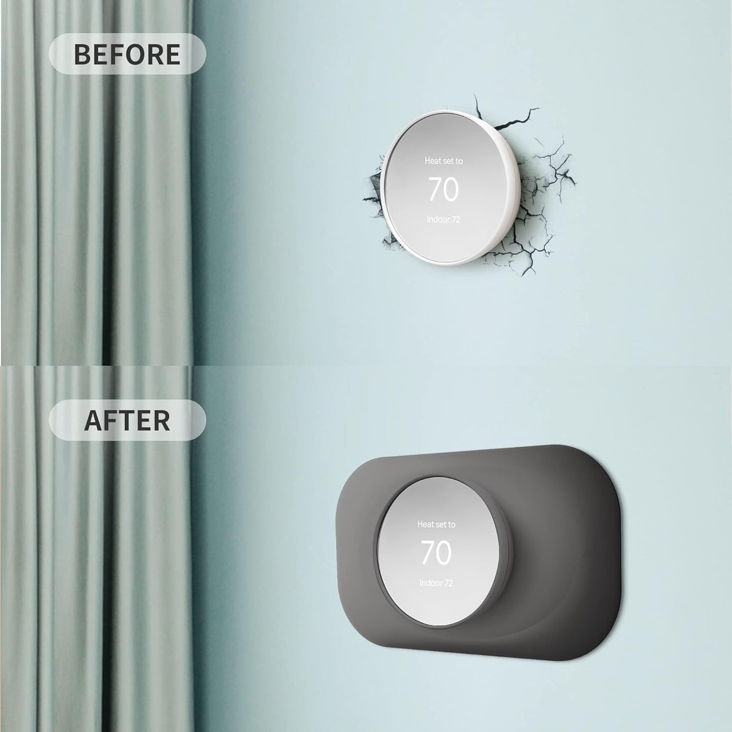 Petrichor Nest Thermostat Wall Plate - Compatible with Google Nest 2020 - Trim Kit, Cover Accessory for Easy Installation (2 Pack Charcoal)