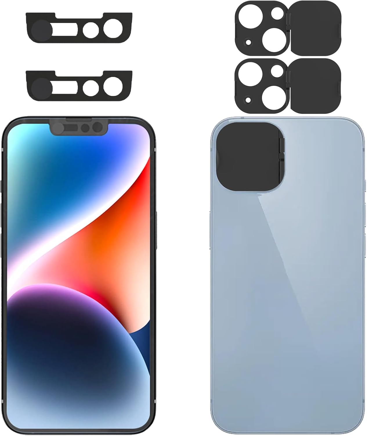 Privacy Cover Compatible for iPhone 14 /iPhone 14 Plus Front Camera Cover,Protect Privacy and Security But Not Affect Facial Recognition（2Pack）