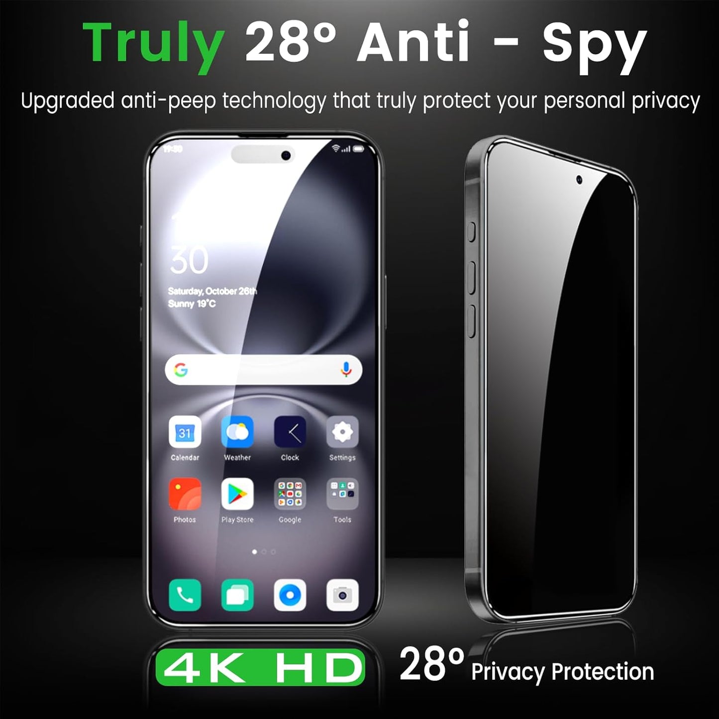 4 Pack Privacy Screen Protector for iPhone 16 6.1 Inch with 4 Pack Camera Lens Protector, Anti Spy Tempered Glass Film, Anti-Scratch, Touch Sensitive, Case Friendly