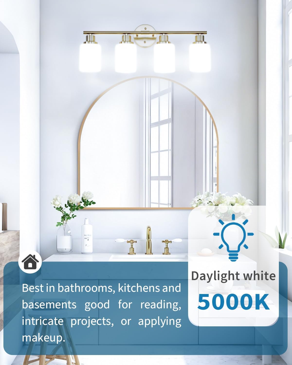 TJOY 10 Pack LED Light Bulbs, 100 Watt Equivalent A19, 5000K Daylight LED Bulb, 15W Bright White Energy Saving Lightbulbs with E26 Standard Base, 1500 Lumens Non Dimmable Lamp for Home Bedroom Indoor