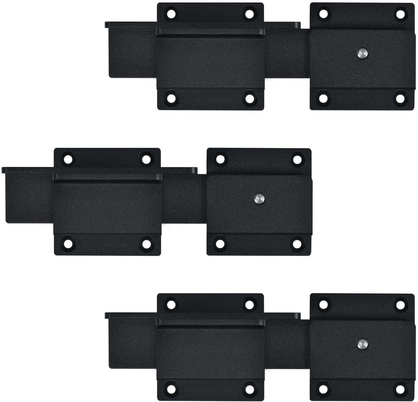 Flip Gate Latch Lock with Padlock Hole 3Pack, 3.5mm Heavy Duty Aluminum Alloy Adjustable Door Latch for Sliding Swing Open Gate, Outdoor, Wooden Fence, Barn, Shed, Garage, Yard