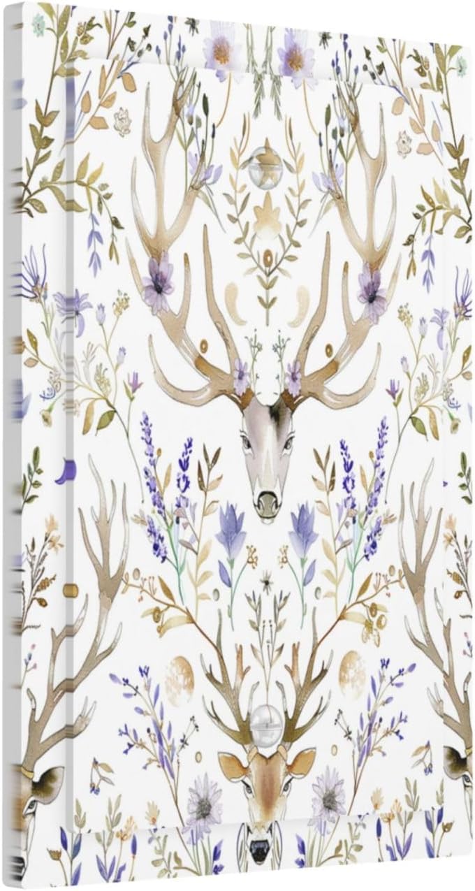 Light Switch Cover Plate Gothic Retro Floral Damask Elk Wild Flower 1 Gang No Device Blank Electrical Wall Plates Faceplate Decorative Switch Plate For Bed Room Living Room Decor