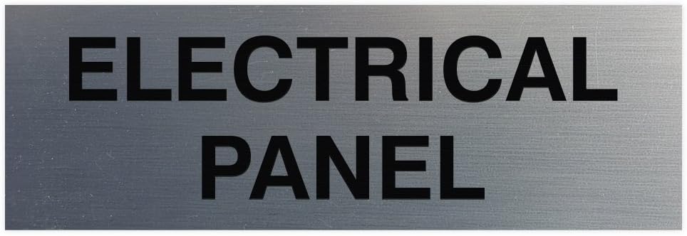 All Quality Basic Electrical Panel Sign - Fire Regulation Safety Compliance Sign - Silver - Small (1 Pack)