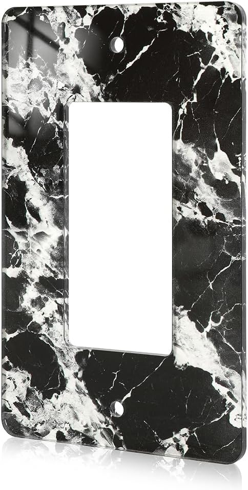 Black White Marble Pattern Acrylic Switch Plates And Outlet Covers Wall Plates Light Switch Cover Plate Acrylic Decorative Outlet Switch Cover Wall Plate Outlet Cover