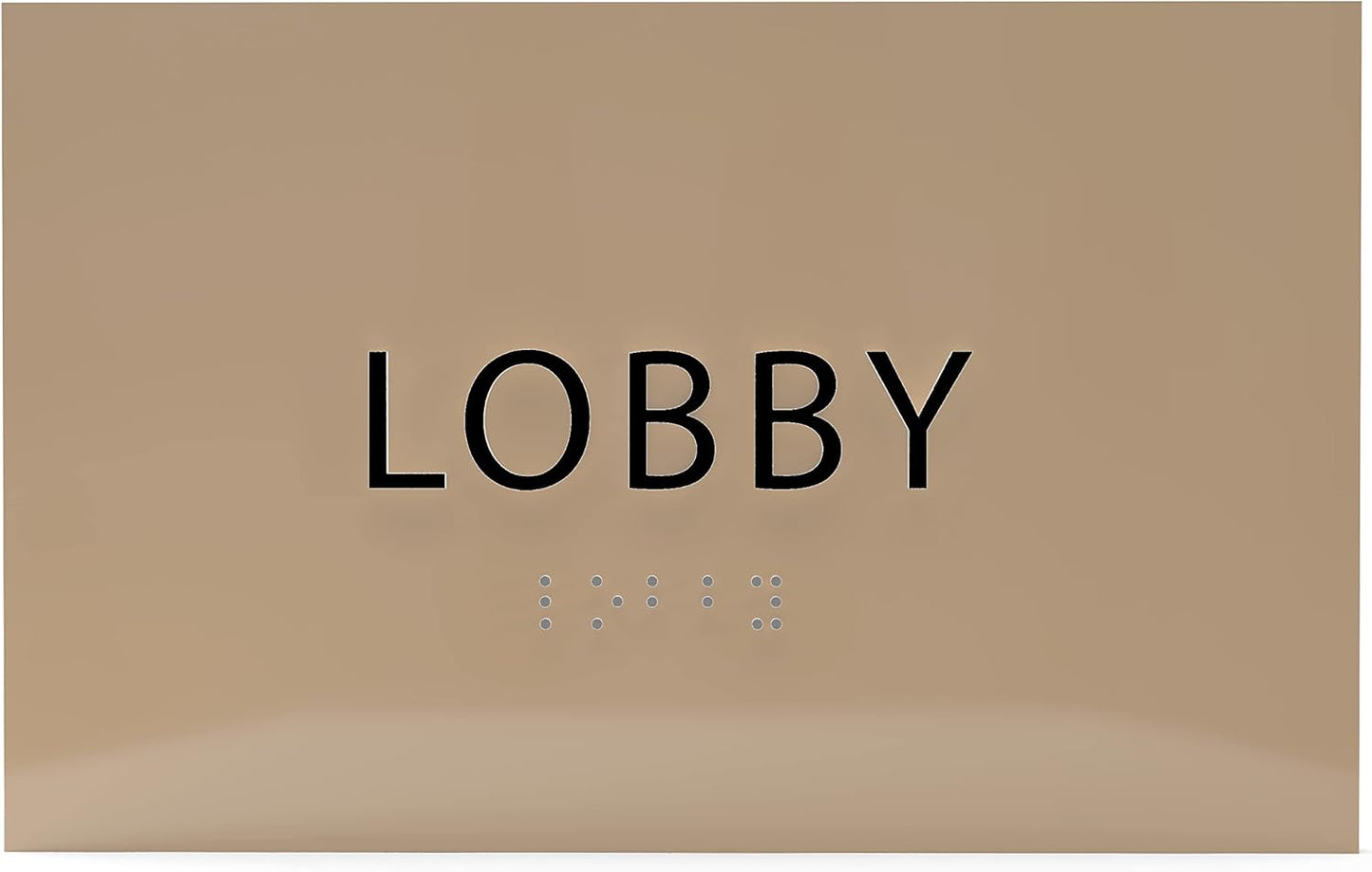 6" X4" Lobby Sign - Tactile Graphics Grade 2 Braille Text Reception Area Sign| Utility ADA Compliant Wall Mount Plastic Signs For Hospital, Offices, Businesses & Apartments