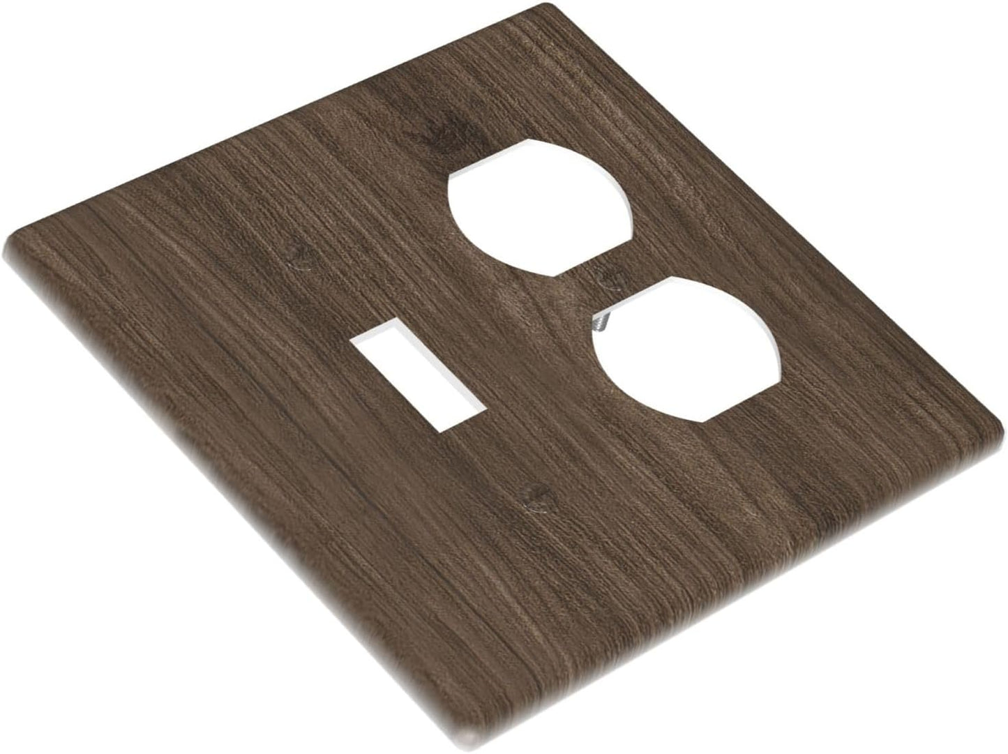 Outlet Covers Rustic Walnut Wood Grain 1 Toggle 1 Duplex Switch Plate Covers Electrical Light Switch Cover Plate Decorative Wall Plate Socket Cover for Farmhouse Cabin Decor