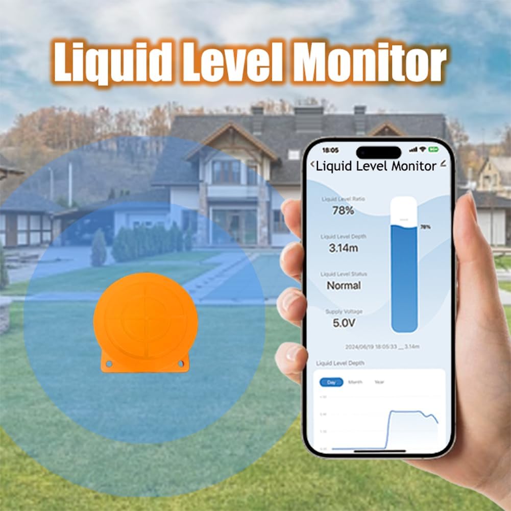 Moray Smart WiFi Water Level Sensor Water Tank Level Monitor Oil Tank Gauge Sensor , Automatic Alarm Indicator for Tuya Smart Life Mobile APP Smart Home Remote IP65 Waterproof (ME201W)