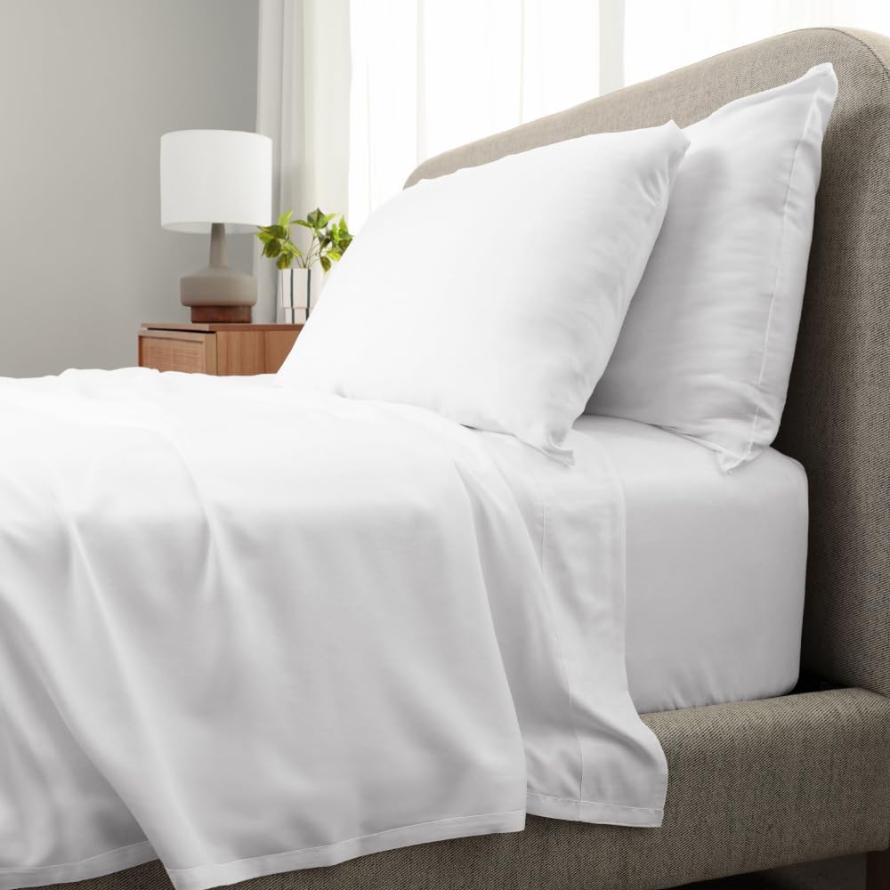 Cariloha Aloha Soft 4-Piece Sheet Set | White | Full | Made from 100% Viscose derived from Bamboo | Introductory Sheet Line