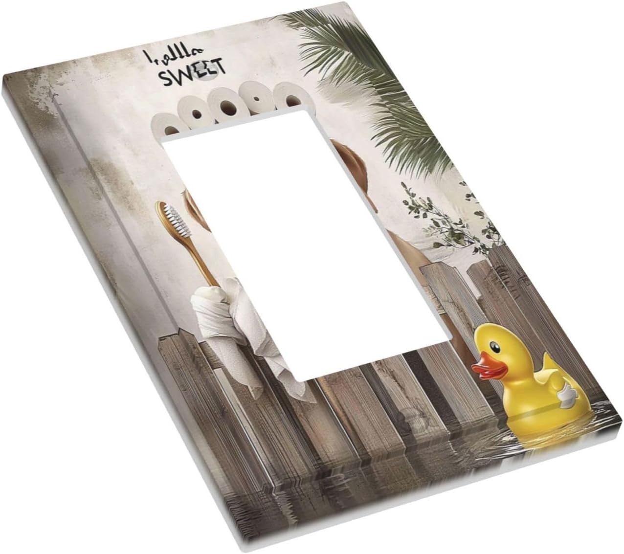 Funny Dog Rustic Farmhouse Wooden Fence Labrador Decorative Outlet Covers 1 Gang Single Rocker Light Switch Cover Plate Wall Plates Gfci Faceplate For Kids Room Bathroom Decor
