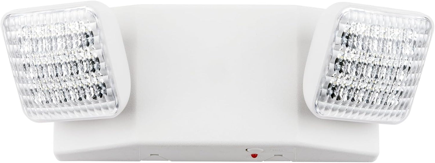 LIT-PaTH LED Emergency Lighting Fixtures with 2 LED Heads and Back Up Batteries- US Standard Exit Light, UL 924 and CEC Qualified, 120/277 Voltage, 1-Pack