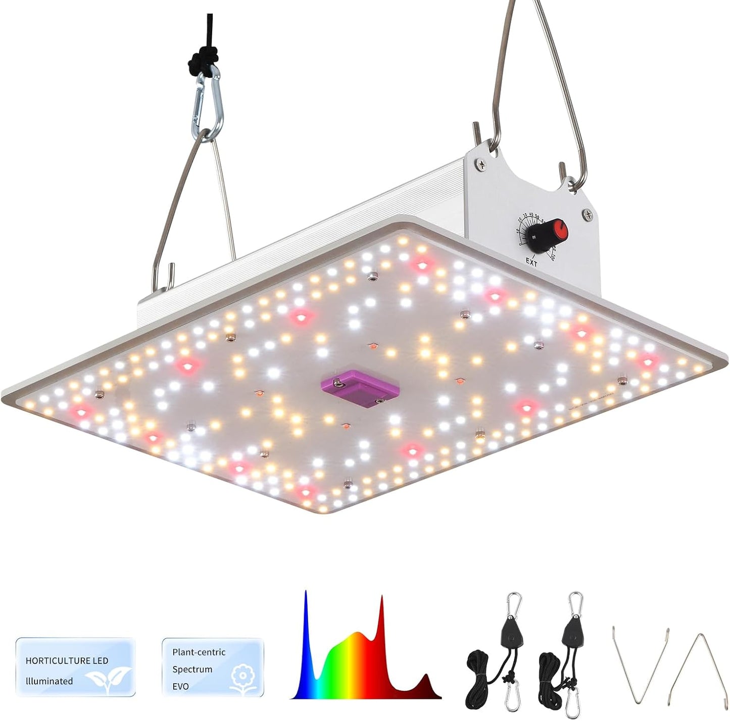 Seoul Extra Unique 45MIL Chip,Led Grow Light, Full Spectrum Plant Dimmable Grow Light,High Absorption Deeper Penetration Lamps for Seed Starting Vegetables Bloom in 2x2/2x3 Grow Tent High Efficiency
