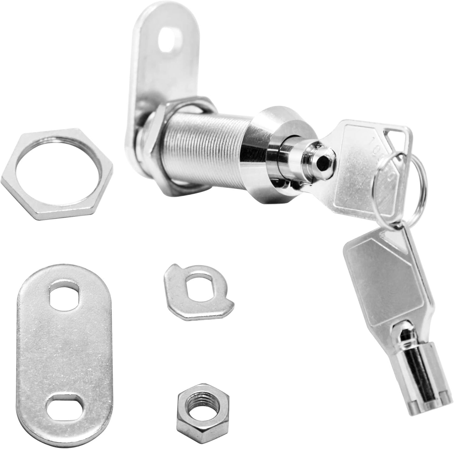 Kingsley Tubular Cam Lock With 1-1/2" Cylinder - Chrome Finish, Keyed Alike, RV Replacement, Camper, Cabinet, ATM, Vending Machine, Tool Box, File Cabinet, Arcade