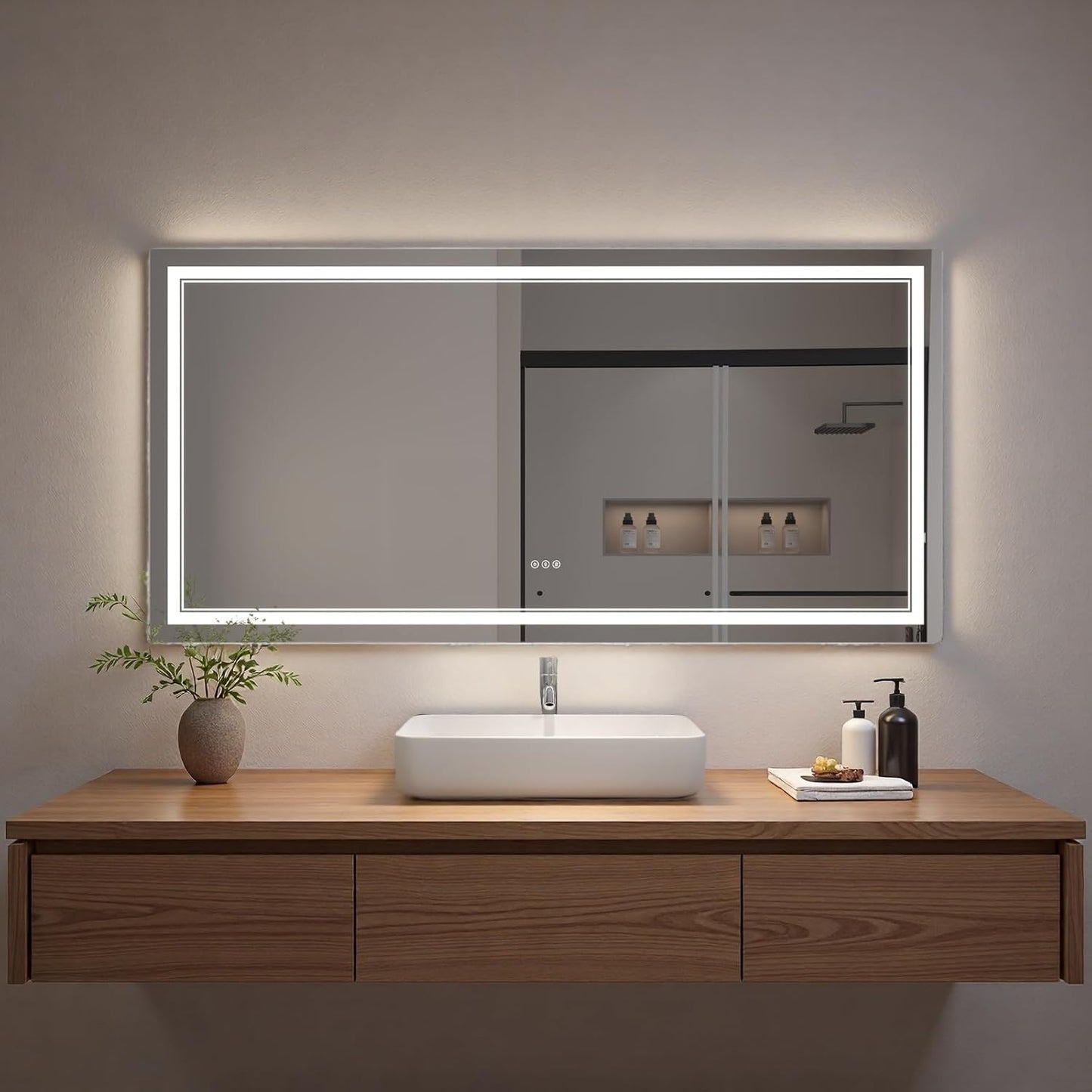 LED Bathroom Mirror with Lights, Wall Mirrors