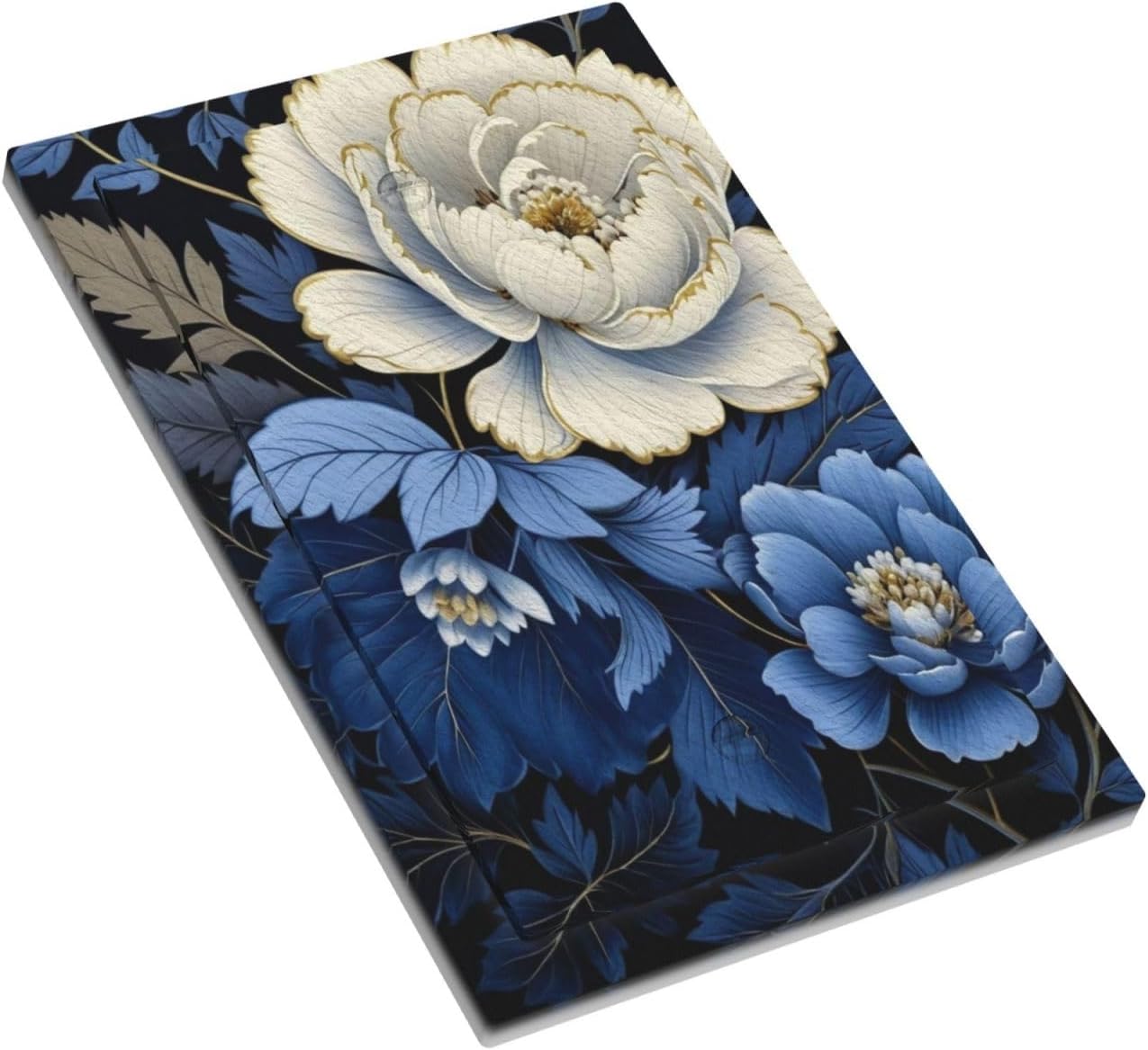 Blue White Flowers Light Switch Covers No Device Wall Plate 1 Gang Decorative Blank Switchplate Electrical Faceplate for Country Living Bedroom Decor