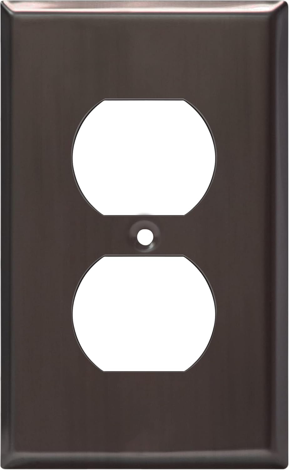 ENERLITES Duplex Receptacle Metal Wall Plate, Stainless Steel Outlet Cover, Corrosion Resistant, Standard Size 1-Gang 4.50" x 2.76", Stainless Steel 201, 7721-BBK, Brushed Black