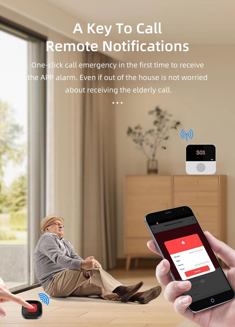 Life Alert-Caregiver Pager, WiFi Pager Life Alert Systems for Seniors no Monthly Fee