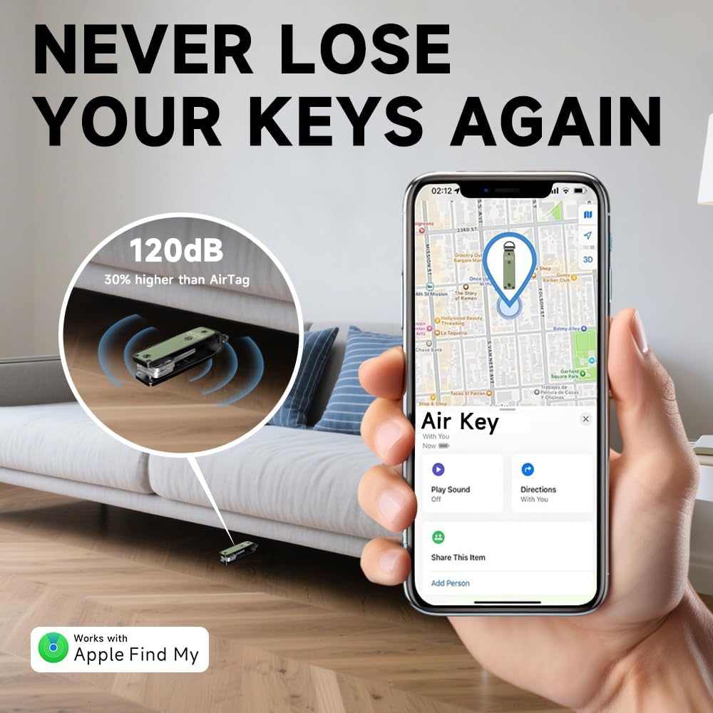 Key Organizer Men's Keychains with Smart Tracker, Key Finder, Compact Key Holder -Minimalist Key Case Metal Car Key Chain