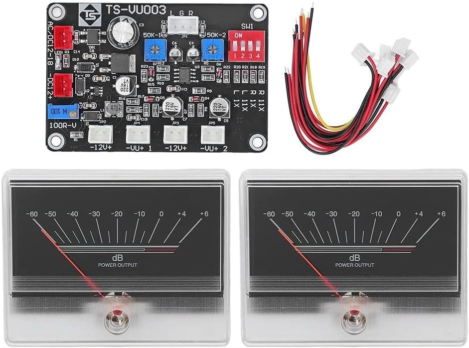 Power Amplifiers VU Meter with Driver Board Kit Backlit Audio Level Indicator 2 Analog Meters VU Meter Audio Level Panel Indicator 960uA Sensitivity
