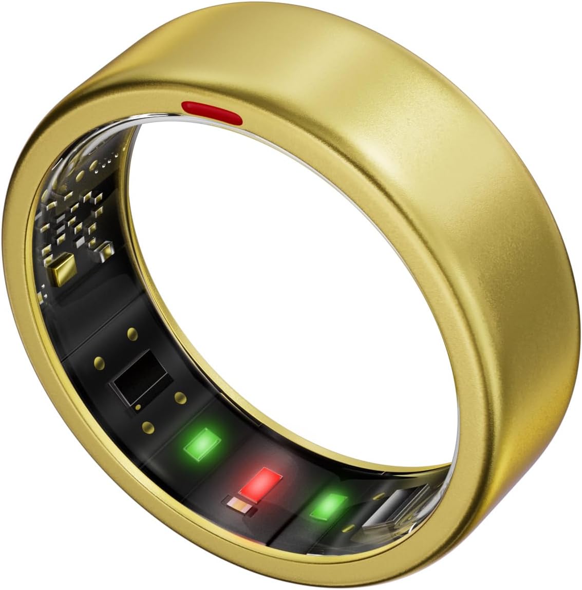 Ring OnePlus - Ultra-Thin Titanium Smart Ring - 7 Days Battery Life - Fitness/SPO₂/Stress/HR/Sleep Skin Temperature Tracker - No App Fee - iOS&Android Compatible (Gold,Size 12)