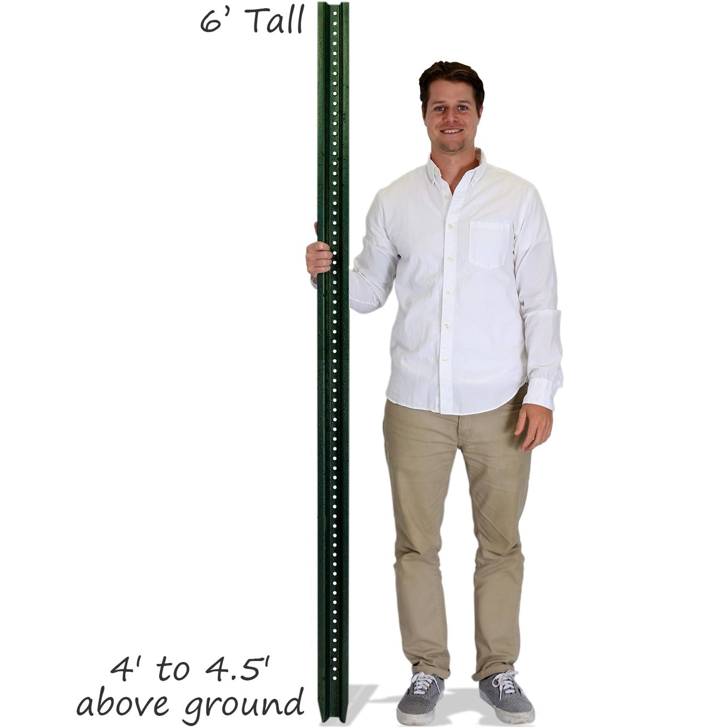 SmartSign U-Channel Sign Post, Heavy Duty | 6' Tall Baked Enamel Steel Post, Pack of 3