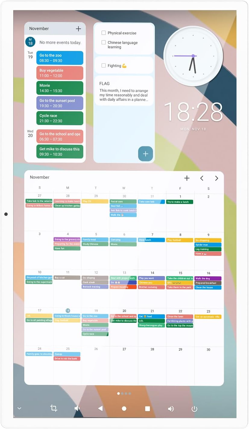 23.8 inch Digital Calendar,electronic digital wall touch screen smart calendar with Google Play Multi-calendar Sync for planner&personal organizers Wall/Desk Stand