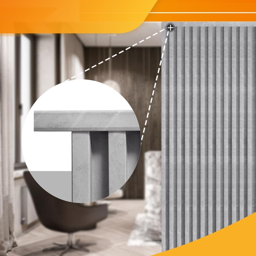 OUZUGIE 8-Pack 57 Inches, WPC Slat Wall Panel Trim,Corner Guard for High Grille (Gray Marble)