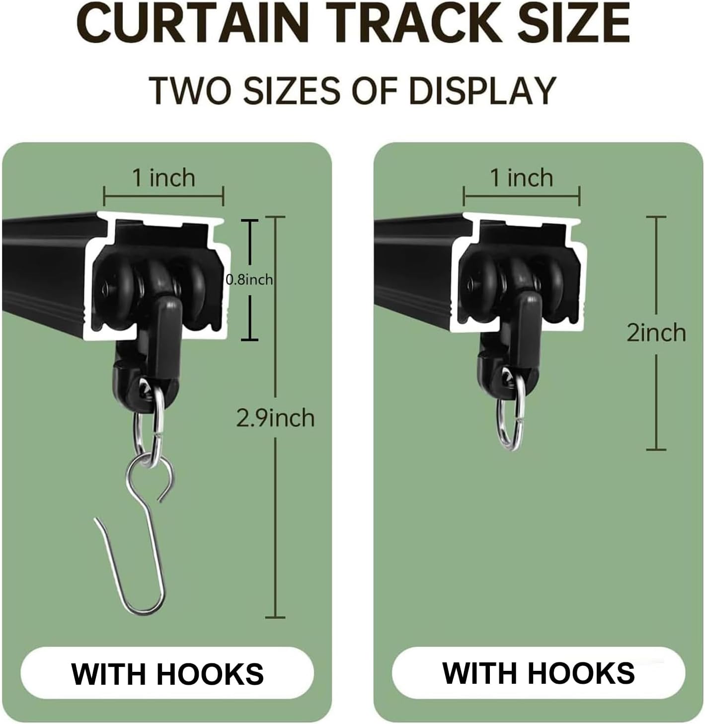Ceiling Curtain Tracks Ceiling Mounted Heavy-Duty Curtains Rails Room Divider Curtain Track for Living Bedroom Shower Privacy RV Garage Divider Track and Hooks, Black 6ft.