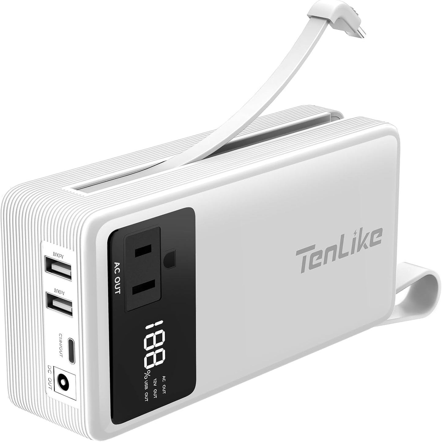 Power Bank with AC Outlet 99.9Wh Portable Power Stationr Camping Essentials Small Electric Generator Large Lithium Battery with 110V 80W Rated 120W Peak AC Plug in Output 60W Type-C Outdoor Emergency