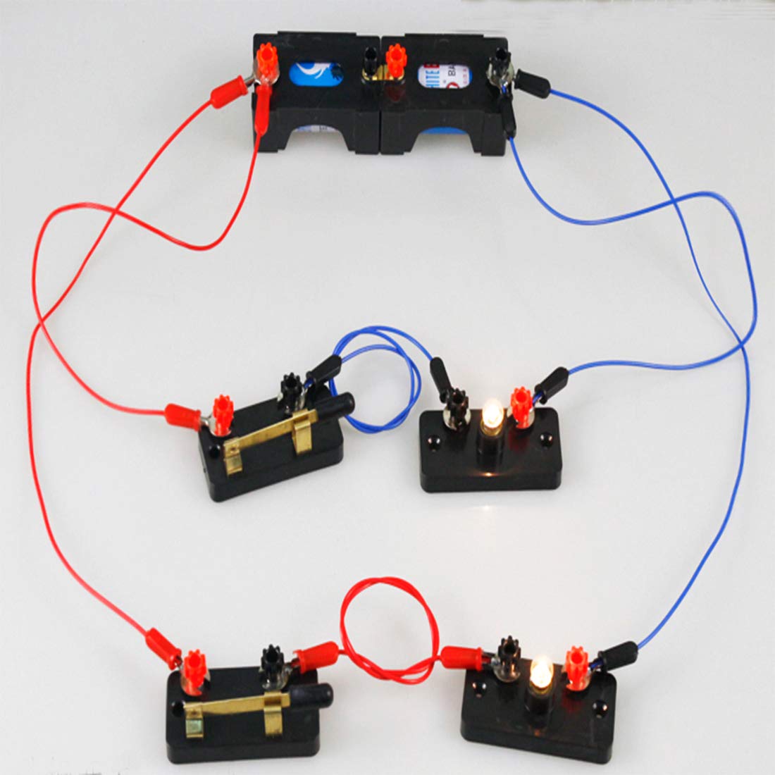 6pcs Circuit Switch Wire connectors:Science Wire Used for Battery Holder/Knife Switch/Bulb Holder Electricity Connection,Great for Demos Teaching Basic Principles of Electricity