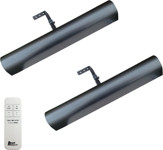 Royal Designs, Inc. Cordless Remote Control LED Picture Light, Dimmable with Timer Function, Oil Rubbed Bronze, 14.75 Inches, 2 Pack
