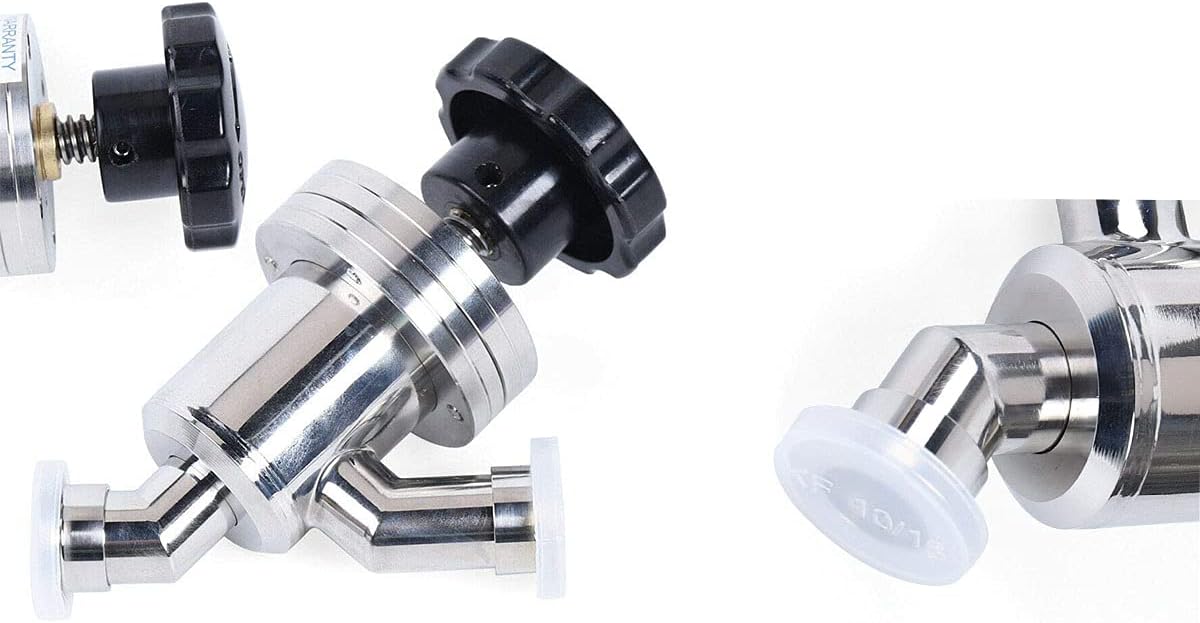 SHERICH KF50 High Vacuum Manual Isolation Valve, Flange L Type, Y Type Stainless Steel Valve (KF50 （Y type）)