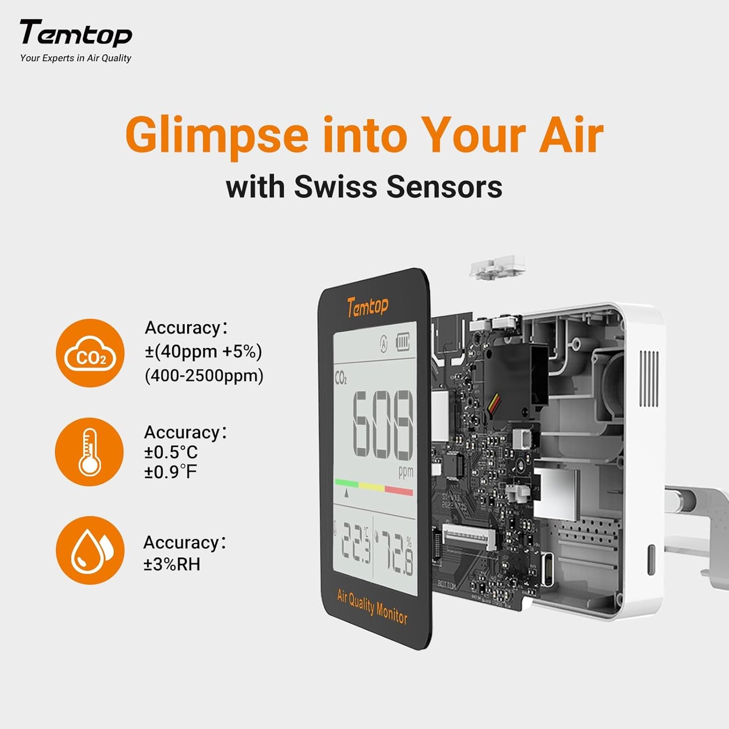 Temtop Air Quality & CO2 Monitoring Combo - Achieving Optimal Home Wellness with Precision Insights