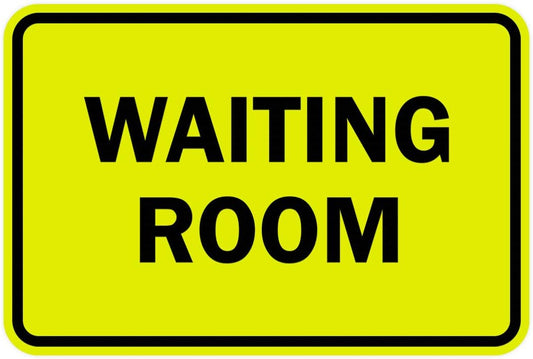Signs ByLITA Classic Framed Waiting Room (Yellow/Black) - Small