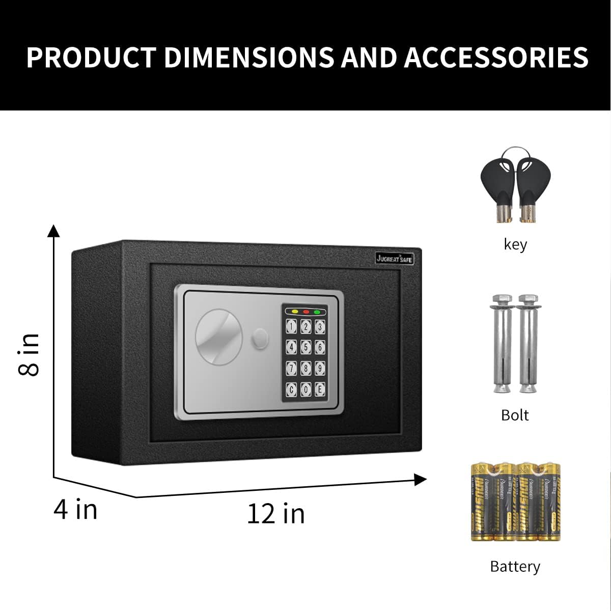 JUGREAT 37 Keys Cabinet with Sensor Light,Electronic Key Safe,Pin Code Keyless Storage Box for Keys,Secure Wall Mount Safe with 37 Key Tags