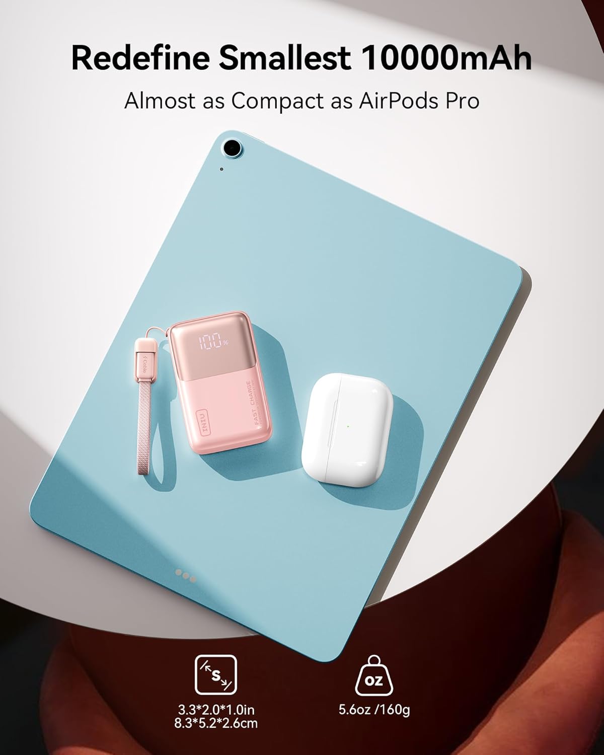 INIU Pocket Size Portable Charger, Ultra Small 10000mAh 45W PD Power Bank, Fast Charging Battery Pack, Travel Essentials Powerbank for iPhone 17 16 Pro Air, Xiaomi 17 Pro Max 16 15 14, S24 etc