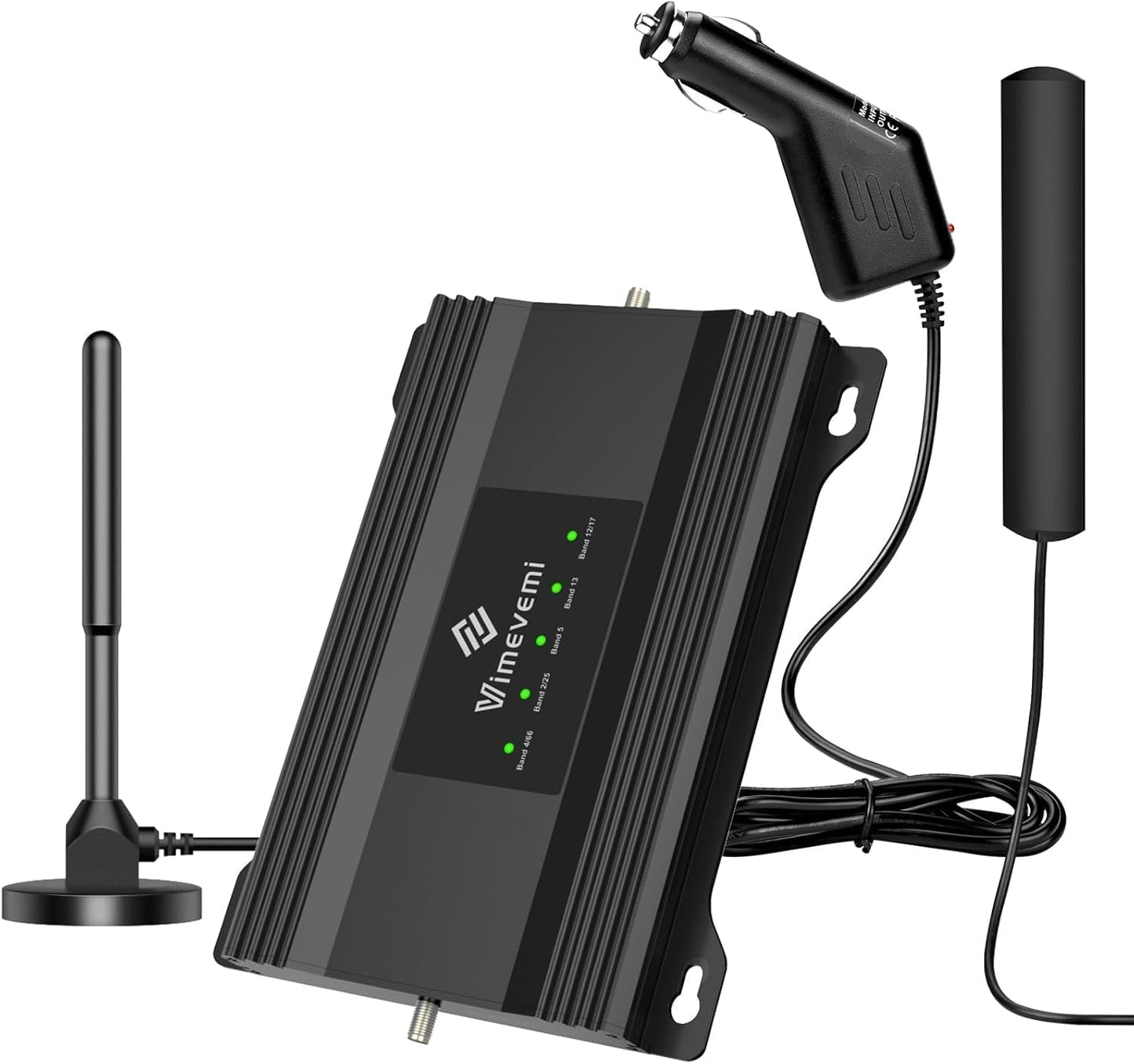 Vehicle Cell Phone Booster for Truck, RV, Car, Off-Road Vehicles & SUV | Boosts 5G & 4G LTE (Band 2/4/5/12/13/17/25/66) for All U.S. Carriers - Verizon, AT&T, T-Mobile & More | FCC Approved