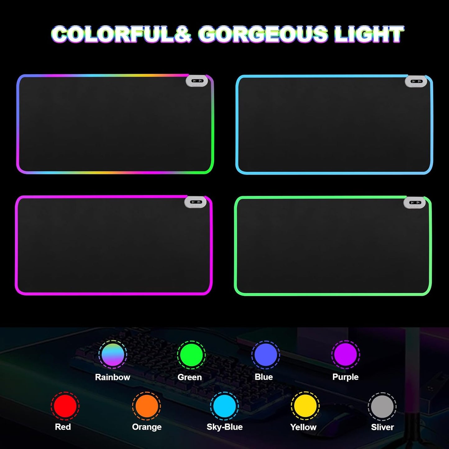 Heated Mouse Pad - Warm Mouse Pad - 6-Level Temperature Adjustment, Smart Temperature Control, LED Gaming Mouse Pad, 8-Hour Timer with Auto Shut-Off,31.5 x 15.7 inches