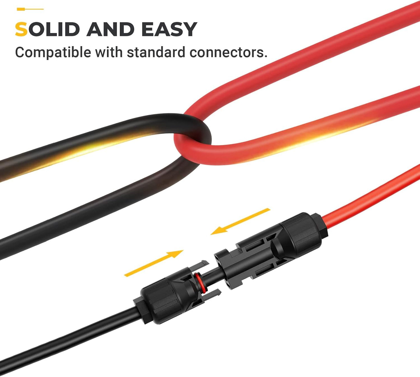 BougeRV 20 Feet 10AWG Solar Extension Cable with Solar Connector on Both End with Extra Pair of Connectors Solar Panel Adaptor Kit Tool (20FT Red + 20FT Black)