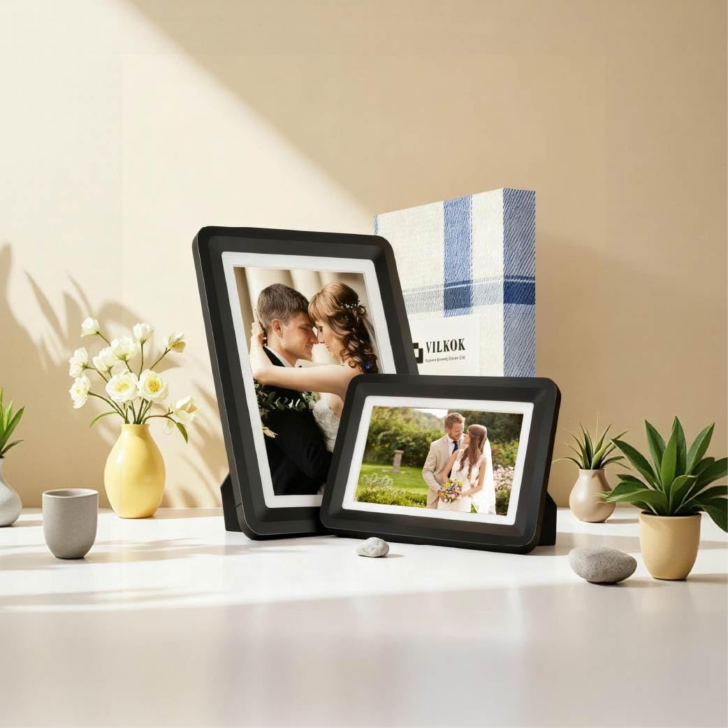 Black 5x7 Picture Frame with Acrylic Front 6 Pack, ABS Frame for 5x7 or 4x10 Photos, Shatterproof UV-Resistant Tabletop Photo Frame, Vertical/Horizontal Display for Home Décor
