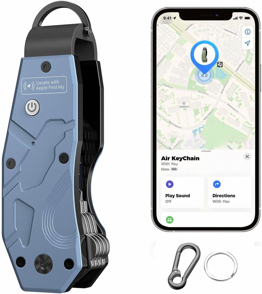 Zeeker Air Keychain, Key Organizer Works with Apple Find My, Built-in airtag Chips, Holds 2-6 Keys, Car Key Chains with GPS Tracker, Key Finder, Minimalist Key Holder for Men and Women, iOS Only Use