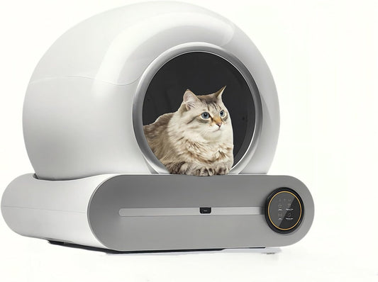 Automatic Cat Litter Box Large Capacity for Multiple Cats,Intelligent Self-Cleaning Cat Litter Box with APP Control, Self Cleaning Large Cat Toilet, Automatic Cleaning, One Click Sand Change