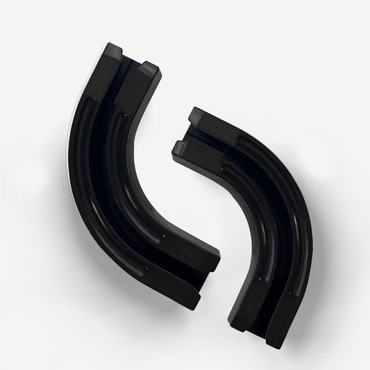 90 Curved Connectors for Ceiling Curtain Track, Black 2 PCS