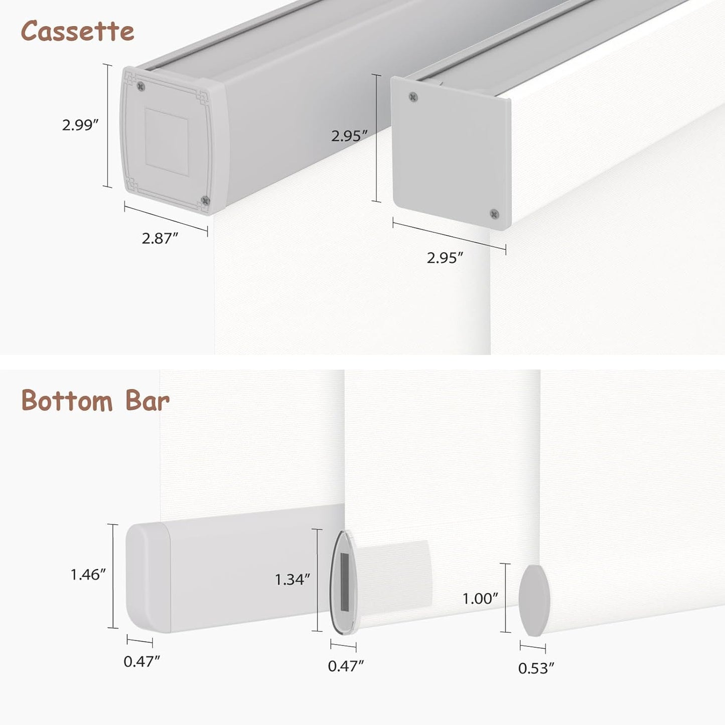 Motorized Roller Blinds with Remote, 100% Blackout Automatic Roller Shades for Bedroom, Bathroom, and Living Room, Customized Size, Snow White