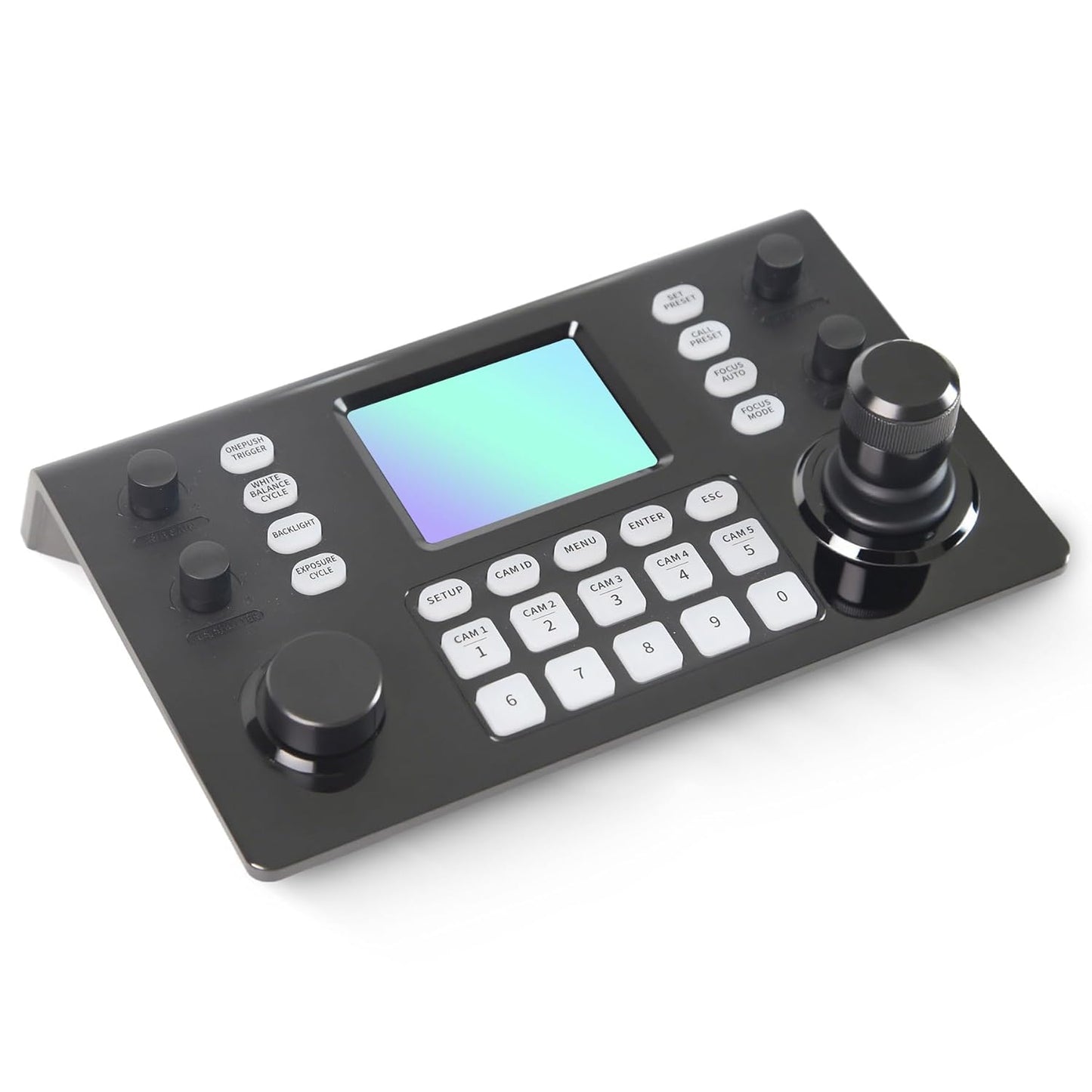RGBlink Multi‑Protocol PTZ Controller w/ 3.49″ LCD, PoE, NDI 5.5 & Hall‑Sensor Joystick, 255‑Camera Support, VISCA/PELCO‑D/P, RS485/422/232–Ideal for Worship, Webinars & Live Streaming (RGBBKT)