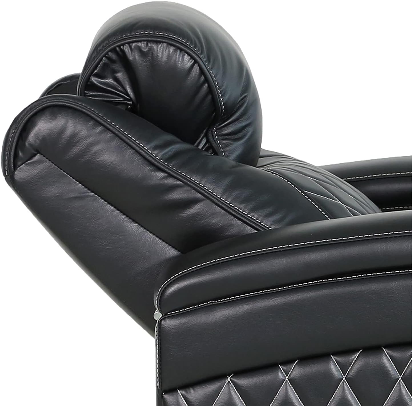 Valencia Oslo Home Theater Seating | Premium Top Grain Italian Nappa 11000 Leather, Power Headrest, Power Lumbar Support, with Center Console (Row of 3, Black)