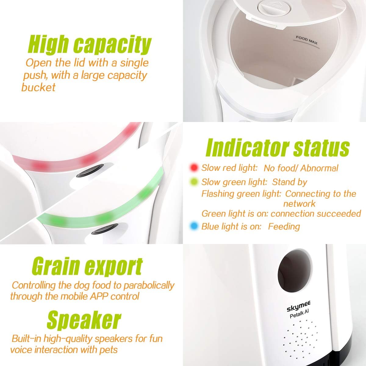 SM-02 Dog Camera Treat Dispenser, Remote Pet Camera with Two-Way Audio and Night Vision Remote via APP, Compatible with Alexa